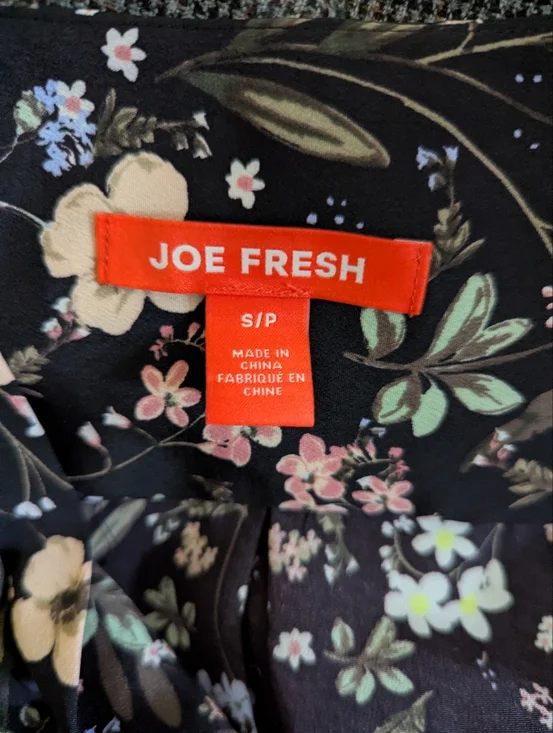 Joe Fresh Black Floral Long-Sleeve Dress - Picture 3 of 3